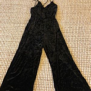 Urban outfitters velvet black cropped jumpsuit